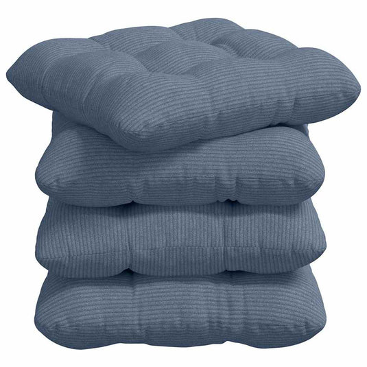 Vidaxl zitkussens 4 pcs blauw 40 x 40 cm katoen stof