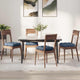 Vidaxl zitkussens 4 pcs blauw 45 x 45 cm katoen stof