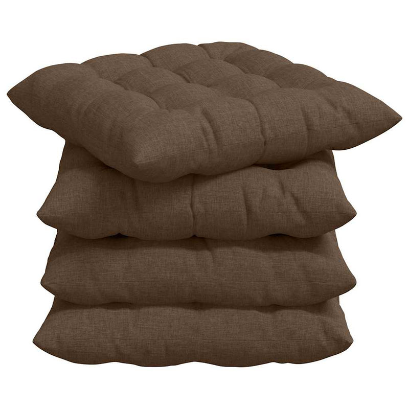 Load image into Gallery viewer, Vidaxl zitkussens 4 pcs bruin 40 x 40 x 6 cm stof
