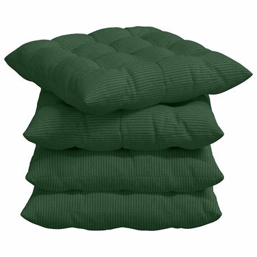 Vidaxl zitkussens 4 pcs donkergroen 40 x 40 x 6 cm katoen stof