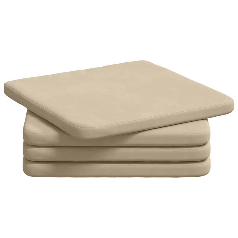 Load image into Gallery viewer, Vidaxl zitkussens 4 pcs crème 40 x 40 x 3 cm microvezel stof
