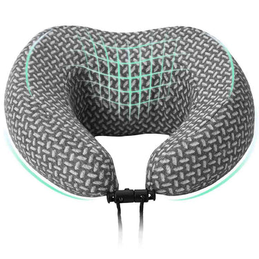 Vidaxl reiskussen voor de nek grijs 30 x 28 x 14 cm polyester