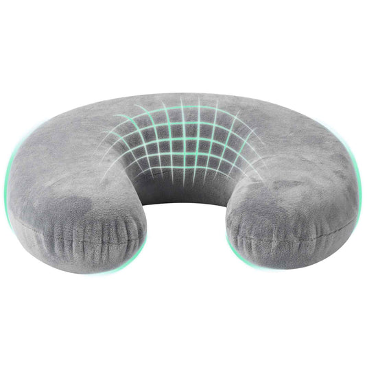 Vidaxl reiskussen voor de nek grijs 27 x 27 x 8,5 cm fluweel