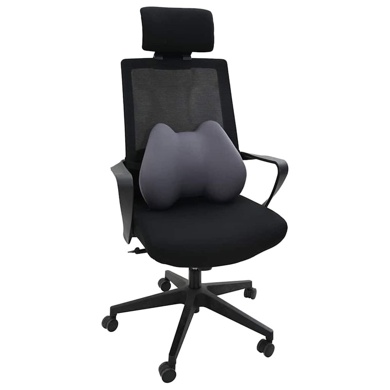 Load image into Gallery viewer, Vidaxl rugkussen met kussen grijs 40 x 32 x 14 cm polyester
