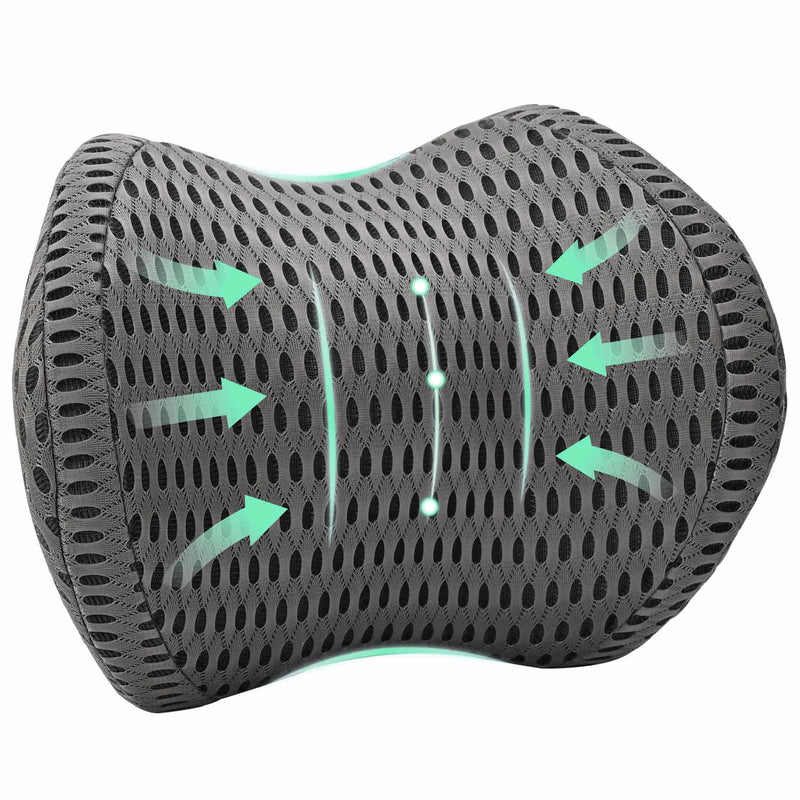 Load image into Gallery viewer, Vidaxl halskussen met kussen verstelbaar grijs 31 x 22 x 13 cm 4d mesh
