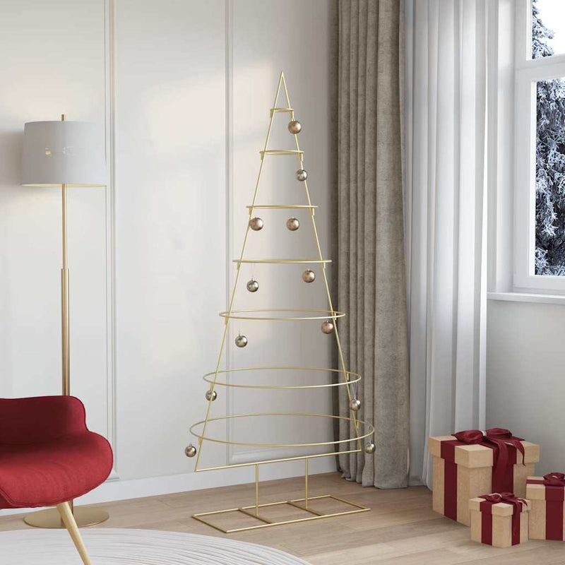 Load image into Gallery viewer, Vidaxl metalen kerstboom met standaard goud 180 cm poedergecoat staal
