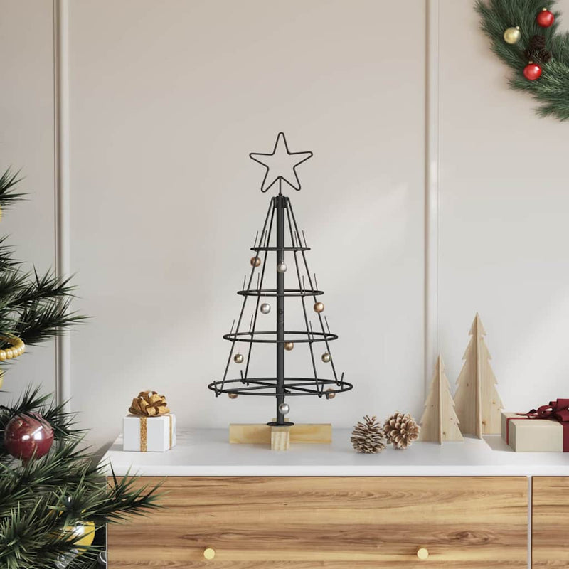 Load image into Gallery viewer, Vidaxl kerst cone boom met standaard zwart 60 cm staal
