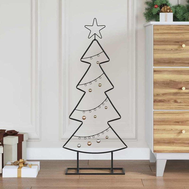 Load image into Gallery viewer, Vidaxl metalen kerstboom met standaard zwart 90,5 cm staal
