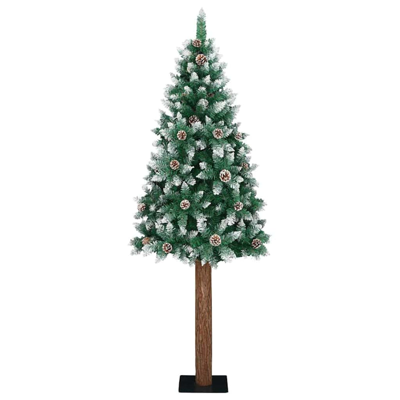Load image into Gallery viewer, Vidaxl slanke kerstboom groen 180 cm pvc en massief dennenhout
