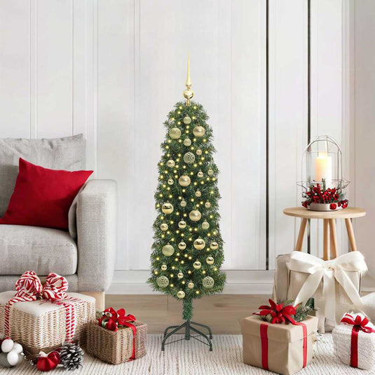Vidaxl kunstkerstboom groen 120 cm pvc en staal en kunststof