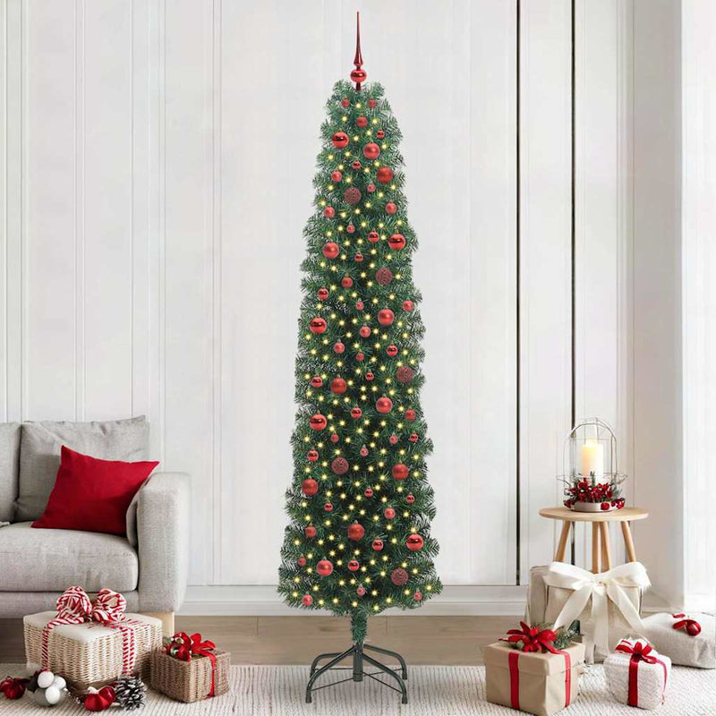 Load image into Gallery viewer, Vidaxl kunstkerstboom groen 240 cm pvc en staal en kunststof
