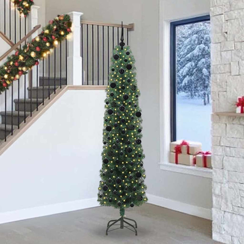 Load image into Gallery viewer, Vidaxl kunstkerstboom groen 240 cm pvc en staal en kunststof
