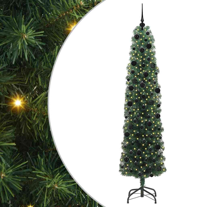 Load image into Gallery viewer, Vidaxl kunstkerstboom groen 240 cm pvc en staal en kunststof
