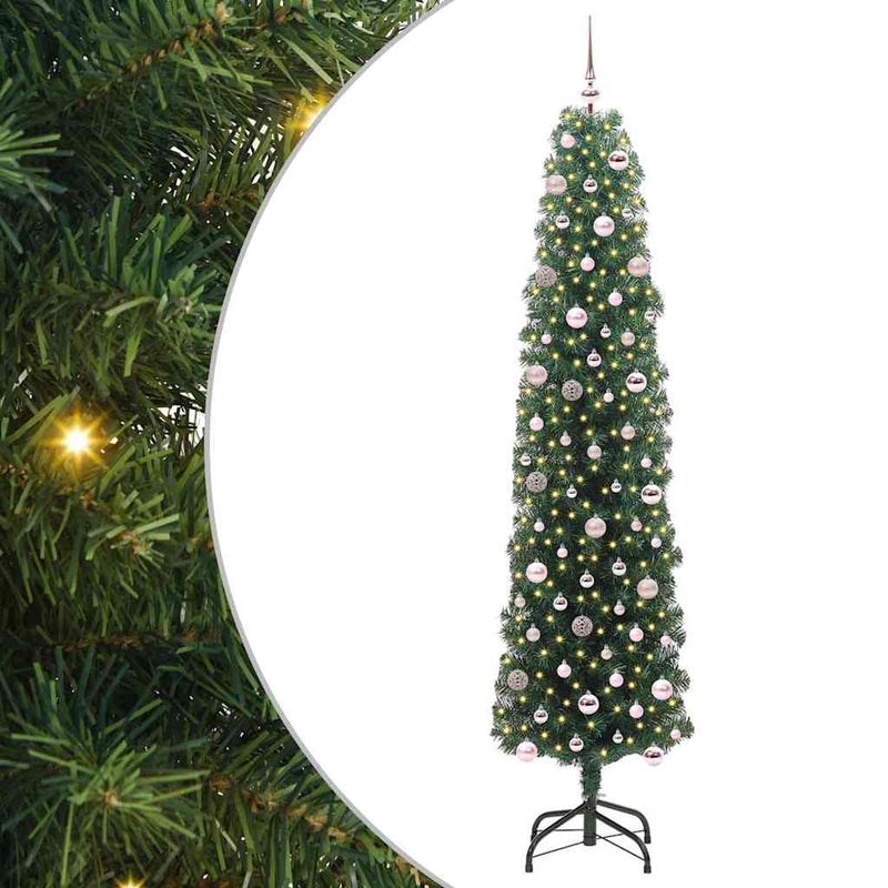 Load image into Gallery viewer, Vidaxl kunstkerstboom groen 240 cm pvc en staal en kunststof
