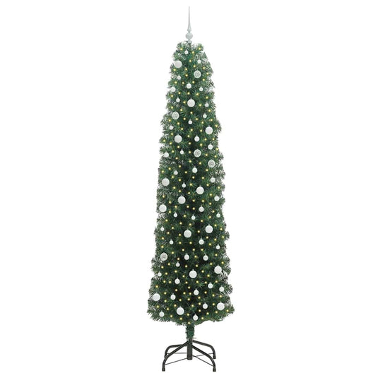 Vidaxl kunstkerstboom groen 240 cm pvc en staal en kunststof