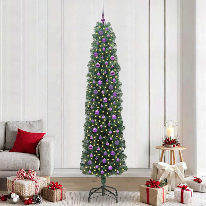 Load image into Gallery viewer, Vidaxl kunstkerstboom groen 240 cm pvc en staal en kunststof
