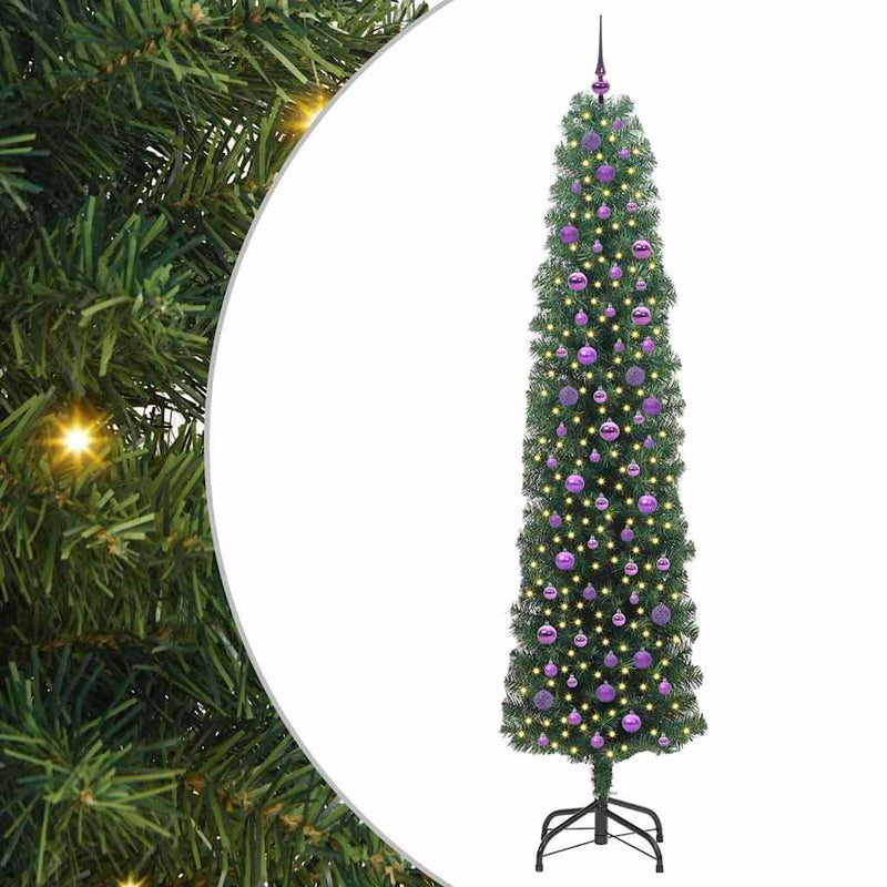 Load image into Gallery viewer, Vidaxl kunstkerstboom groen 240 cm pvc en staal en kunststof
