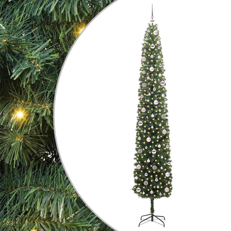 Load image into Gallery viewer, Vidaxl kunstkerstboom groen 270 cm pvc en staal en kunststof
