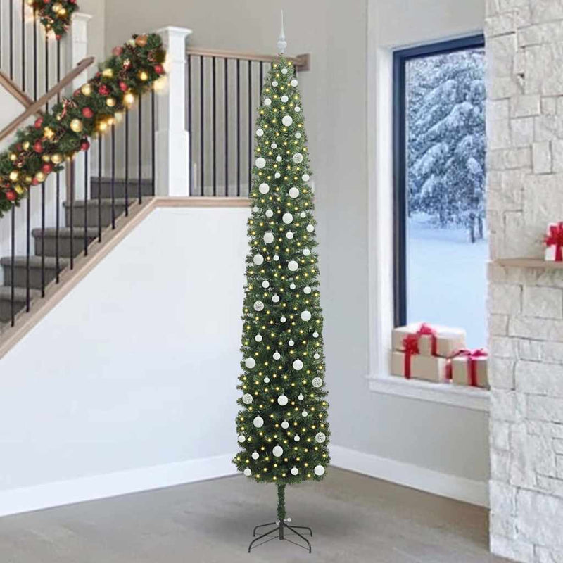 Load image into Gallery viewer, Vidaxl kunstkerstboom groen 270 cm pvc en staal en kunststof
