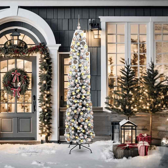 Vidaxl kunstkerstboom groen 210 cm pvc en staal en kunststof