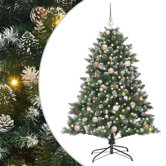Vidaxl kunstkerstboom met 150 led groen 150 cm pvc en plastic en staal