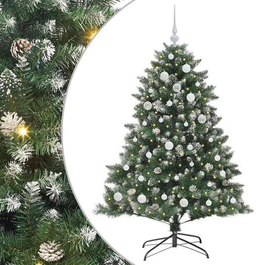 Vidaxl kunstkerstboom met 150 led groen 150 cm pvc en plastic en staal