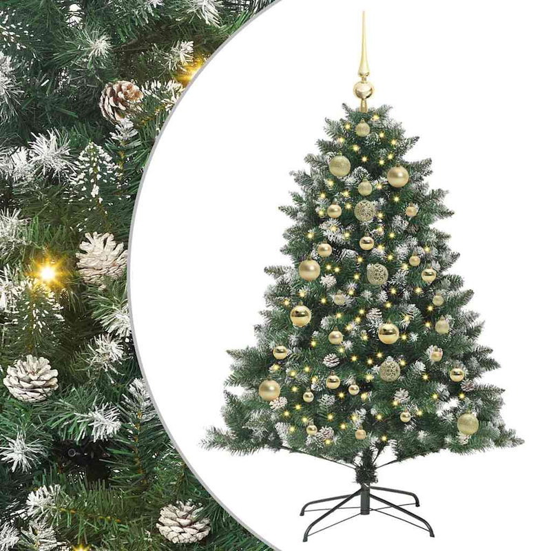 Load image into Gallery viewer, Vidaxl kunstkerstboom met 150 led groen 150 cm pvc en plastic en staal
