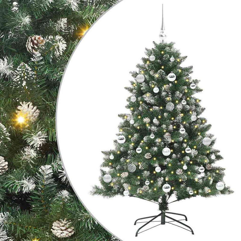 Load image into Gallery viewer, Vidaxl kunstkerstboom met 150 led groen 150 cm pvc en plastic en staal
