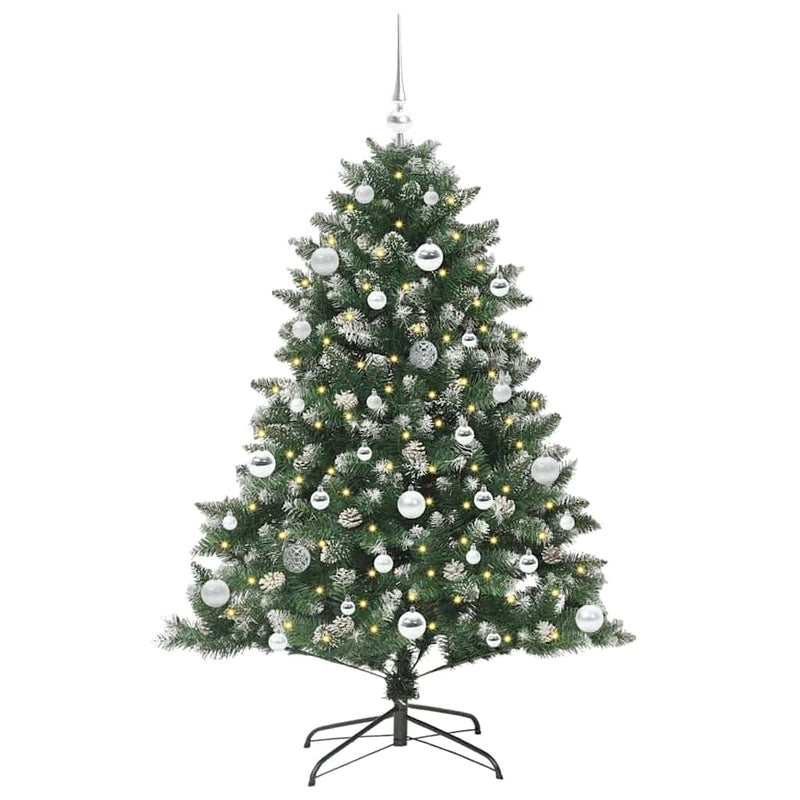 Load image into Gallery viewer, Vidaxl kunstkerstboom met 150 led groen 150 cm pvc en plastic en staal
