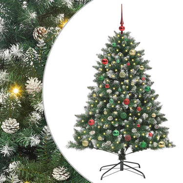 Vidaxl kunstkerstboom met 150 led groen 150 cm pvc en plastic en staal