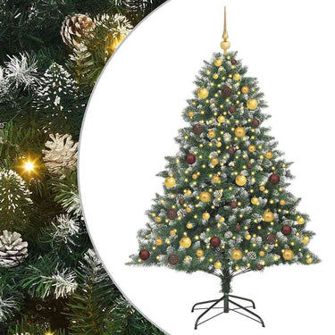 Vidaxl kunstkerstboom met 300 led groen 180 cm pvc en plastic en staal