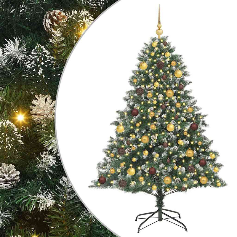 Load image into Gallery viewer, Vidaxl kunstkerstboom met 300 led groen 180 cm pvc en plastic en staal
