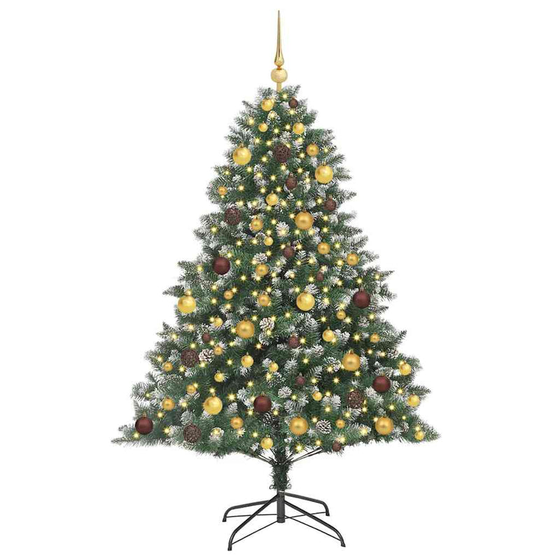 Load image into Gallery viewer, Vidaxl kunstkerstboom met 300 led groen 180 cm pvc en plastic en staal
