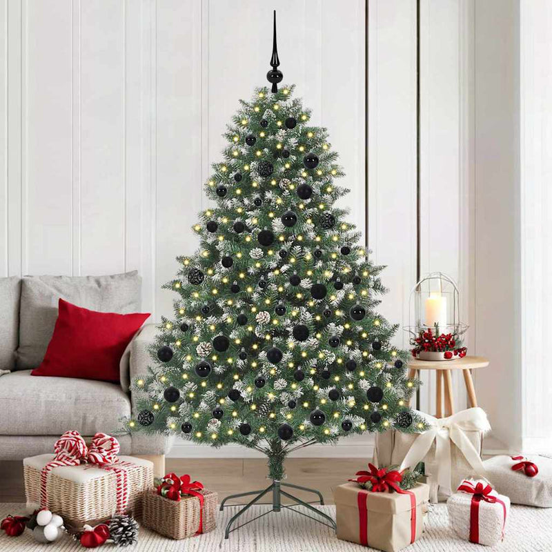 Load image into Gallery viewer, Vidaxl kunstkerstboom met 300 led groen 180 cm pvc en plastic en staal
