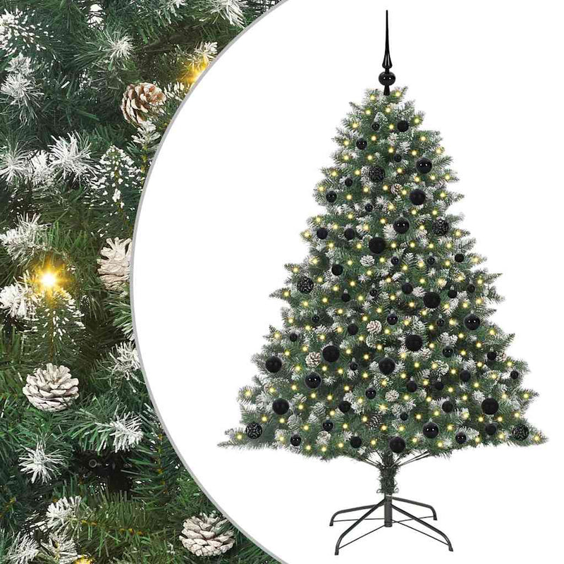 Load image into Gallery viewer, Vidaxl kunstkerstboom met 300 led groen 180 cm pvc en plastic en staal
