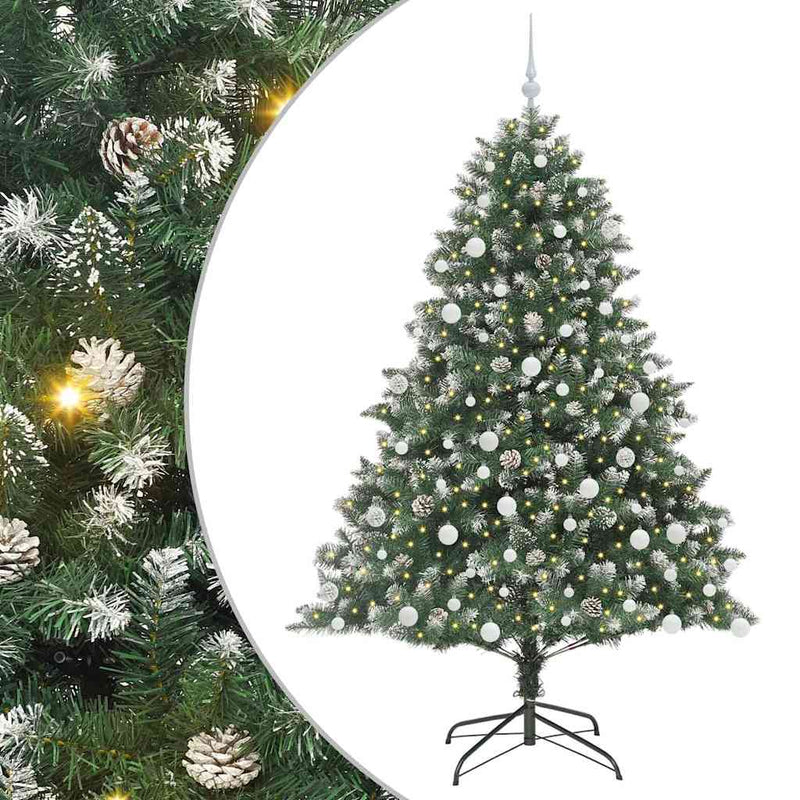 Load image into Gallery viewer, Vidaxl kunstkerstboom met 300 led groen 180 cm pvc en plastic en staal
