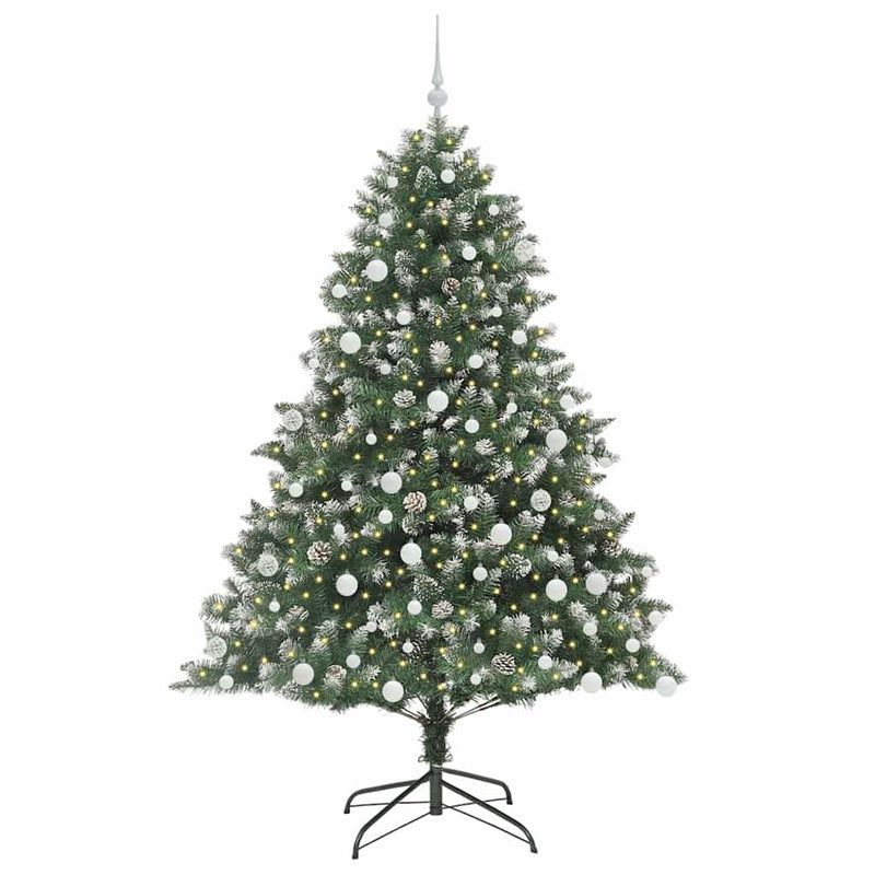 Load image into Gallery viewer, Vidaxl kunstkerstboom met 300 led groen 180 cm pvc en plastic en staal
