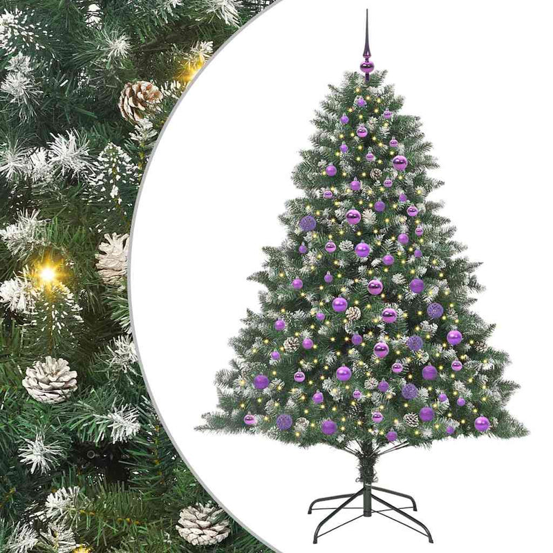 Load image into Gallery viewer, Vidaxl kunstkerstboom met 300 led groen 180 cm pvc en plastic en staal
