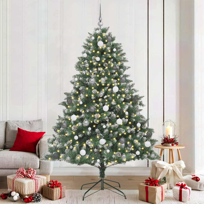 Load image into Gallery viewer, Vidaxl kunstkerstboom met 300 led groen 210 cm pvc en plastic en staal
