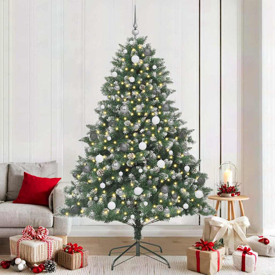 Vidaxl kunstkerstboom met 300 led groen 210 cm pvc en plastic en staal
