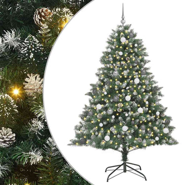 Vidaxl kunstkerstboom met 300 led groen 210 cm pvc en plastic en staal