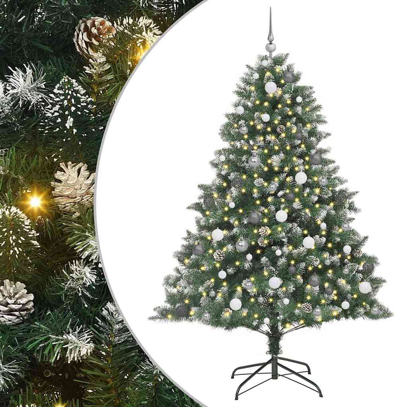 Load image into Gallery viewer, Vidaxl kunstkerstboom met 300 led groen 210 cm pvc en plastic en staal
