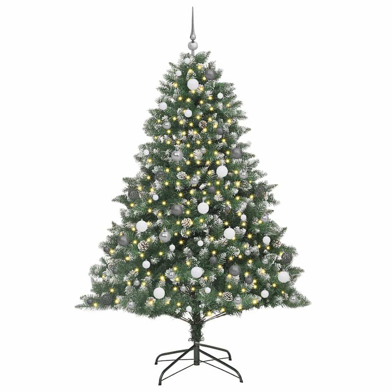 Load image into Gallery viewer, Vidaxl kunstkerstboom met 300 led groen 210 cm pvc en plastic en staal
