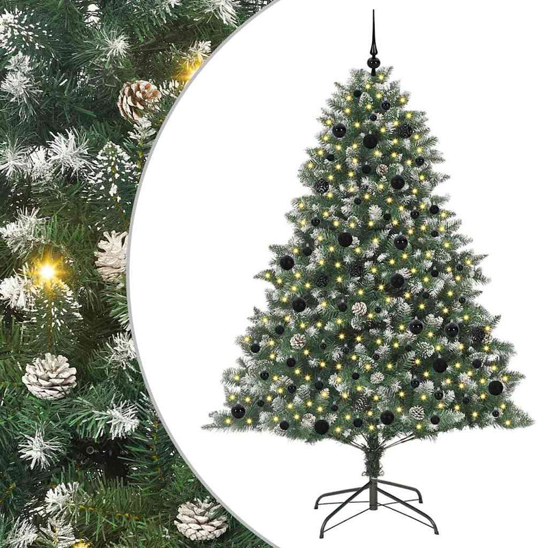 Load image into Gallery viewer, Vidaxl kunstkerstboom met 300 led groen 210 cm pvc en plastic en staal

