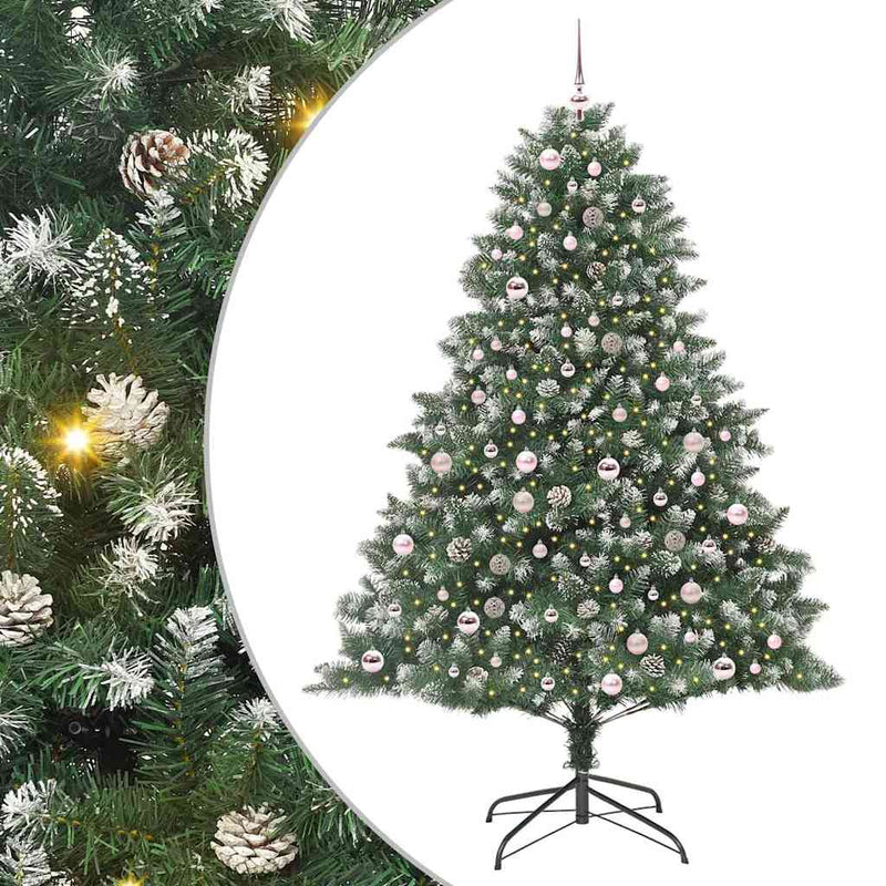 Load image into Gallery viewer, Vidaxl kunstkerstboom met 300 led groen 210 cm pvc en plastic en staal
