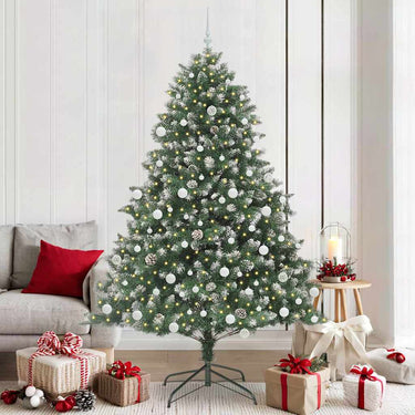 Vidaxl kunstkerstboom met 300 led groen 210 cm pvc en plastic en staal