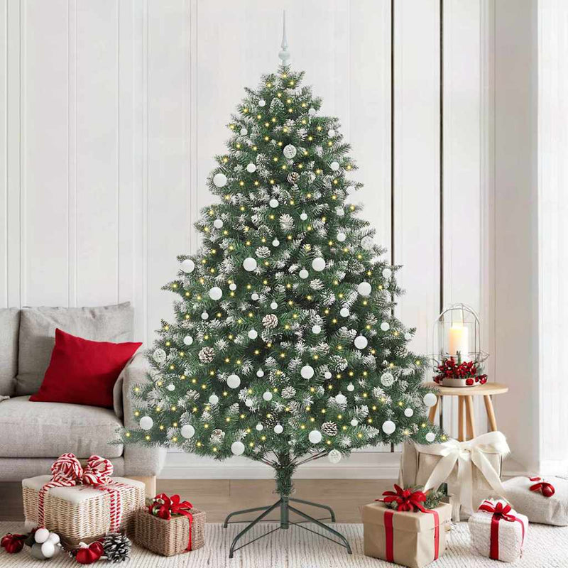 Load image into Gallery viewer, Vidaxl kunstkerstboom met 300 led groen 210 cm pvc en plastic en staal

