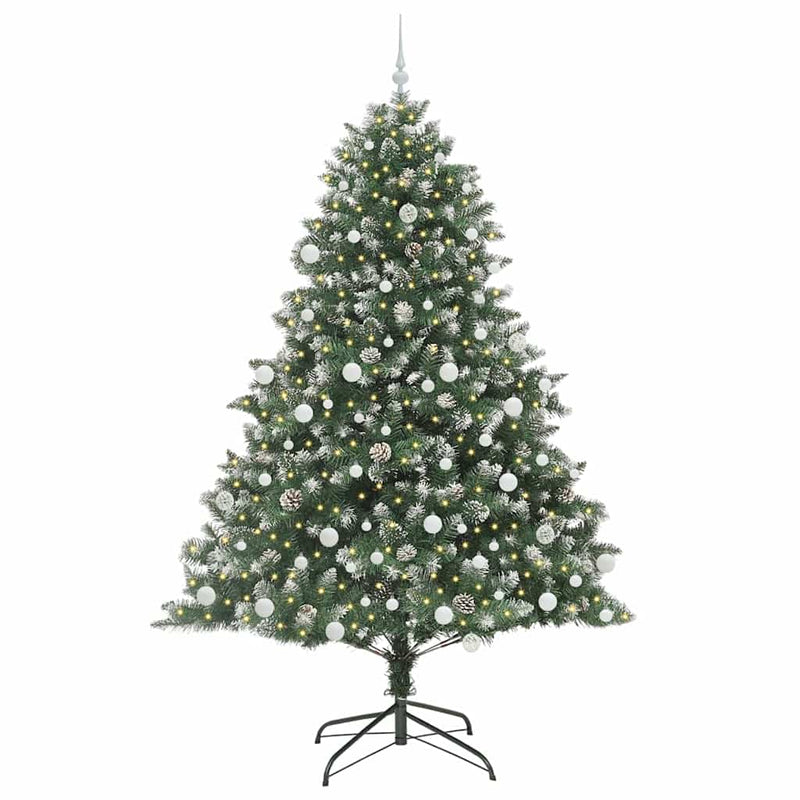 Load image into Gallery viewer, Vidaxl kunstkerstboom met 300 led groen 210 cm pvc en plastic en staal
