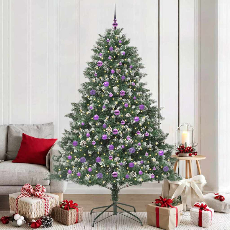 Load image into Gallery viewer, Vidaxl kunstkerstboom met 300 led groen 210 cm pvc en plastic en staal
