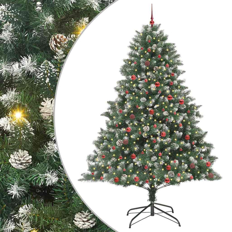 Load image into Gallery viewer, Vidaxl kunstkerstboom met 300 led groen 240 cm pvc en plastic en staal

